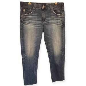 AG Ex-Boyfriend Slim Jeans 32R | Slouchy Slim Dark Wash Premium Denim